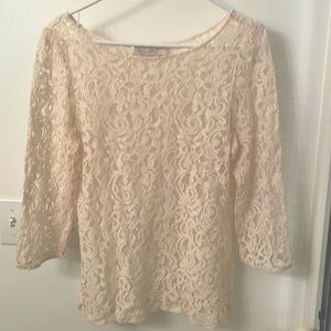 LOFT lace/ sheer top